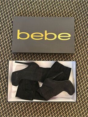 Bebe Yasmin Black Over The Knee Platform Heeled Boots